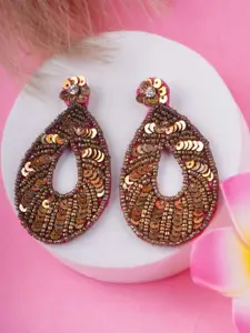 Adwitiya Collection Multicoloured Teardrop Shaped Drop Earrings