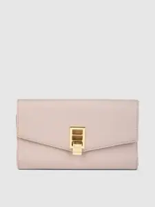 Baggit Women Mauve Animal Textured Synthetic Leather Envelope