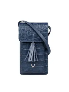 Hidesign Women Blue Textured Leather Card Holder
