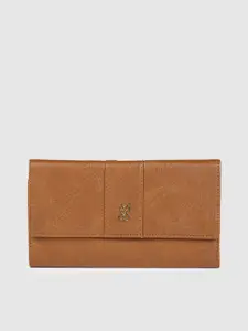 Baggit Women Tan Brown Solid Three Fold Wallet