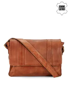 Teakwood Leathers Unisex Tan Brown Genuine Leather Laptop Bag