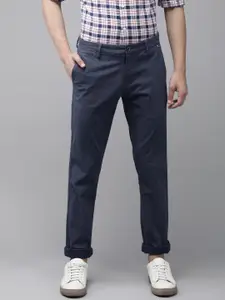 U.S. Polo Assn. U S Polo Assn Men Navy Blue Printed Austin Trim Fit Trousers