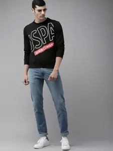 U.S. Polo Assn. Denim Co. U S Polo Assn Denim Co Men Black Printed Sweatshirt