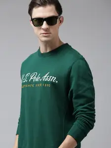 U.S. Polo Assn. U S Polo Assn Men Green Printed Sweatshirt