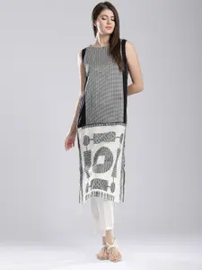 W Women Black Woven Design Kurta