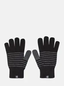 Roadster Grey Striped Acrylic Gloves
