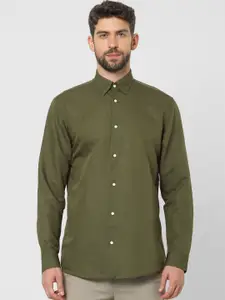 SELECTED Men Olive Green Solid Formal Shirt