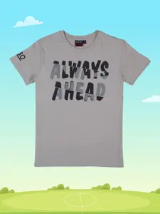 Gini and Jony Boys Grey Printed Pure Cotton T-shirt