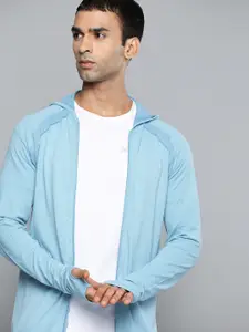 HRX By Hrithik Roshan Running Men Delphinium Blue Seamless Solid Jacket