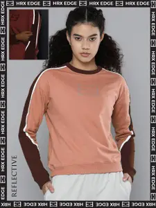 HRX By Hrithik Roshan EDGE Lifestyle Women Morikau Rapid-Dry Colourblock Sweatshirts