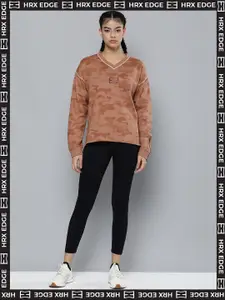 HRX By Hrithik Roshan EDGE Lifestyle Women Mauve Rapid-Dry Camouflage Sweatshirts
