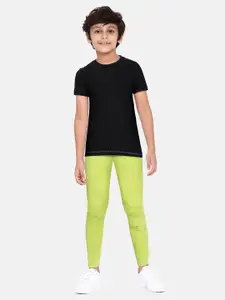 HRX By Hrithik Roshan U-17 Active Boys Lime Punch Rapid-Dry Typography Joggers