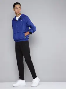 HRX By Hrithik Roshan U-17 Lifestyle Boys Jet Black Bio-Wash Brand Carrier Track pants