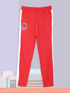 HRX By Hrithik Roshan U-17 Active Boys High Risk Red Rapid-Dry Solid Track Pants