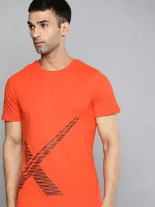 HRX By Hrithik Roshan Lifestyle Men Oxy Fire Bio-Wash Brand Carrier Pure Cotton Tshirt