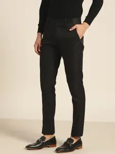 INVICTUS Men Black Solid Slim Fit Formal Trousers