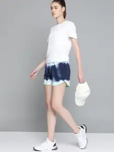 HRX By Hrithik Roshan Lifestyle Women Sky Diver Bio-Wash Colourblock Shorts