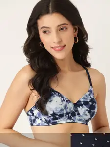 DressBerry Pack Of Two Printed Medium Coverage Printed Lightly Padded Bra