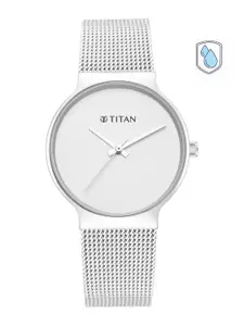 Titan Women Silver-Toned Bracelet Style Straps Analogue Watch 95141SM01-Silver