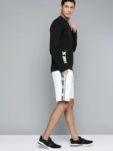 HRX By Hrithik Roshan Men Optic White Typographic Slim Fit Bio-Wash Lifestyle Shorts