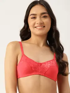 DressBerry Women Pink Solid Everyday Bra with Lace Detail PM-DB-NWNP-05