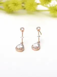 AMI Rose Gold-Plated Contemporary Drop Earrings