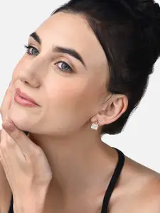 AMI Rose Gold Contemporary Studs Earrings