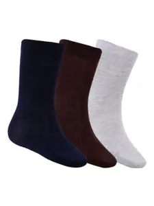 N2S NEXT2SKIN Men Pack Of 3 Assorted Calf-Length Cotton Socks