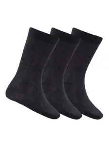 N2S NEXT2SKIN Men Pack Of 3 Charcoal Grey Solid Calf-Length Socks