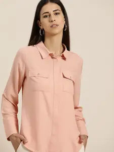 her by invictus Women Pink Opaque Casual Shirt