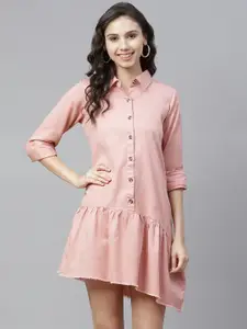 plusS Women Pink Solid A-Line Dress