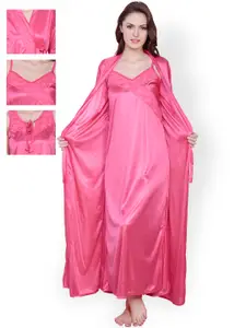 Claura Pack of 3 Pink Satin Nightdresses ST-04