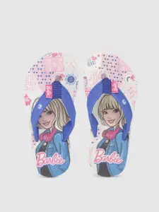 toothless Girls Blue Barbie Printed Flip-Flops