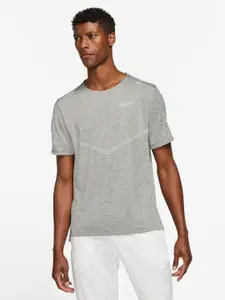 Nike Men Grey Dri-FIT RISE 365 Running T-shirt