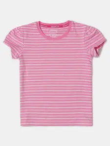 Jockey Girls Super Combed Cotton Striped Slim Fit Rib T-shirt - AG03