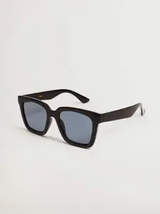 MANGO Women Grey Lens & Black Square Sunglasses with UV Protected Lens 17000179