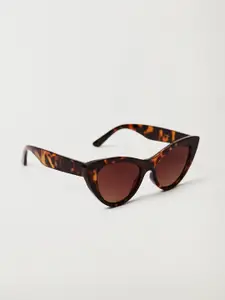 MANGO Women Brown UV Protect Lens Cateye Sunglasses 17020142