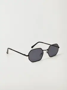 MANGO Women Grey UV Protect Lens Hexagonal Sunglasses 17000178