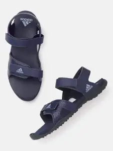 ADIDAS Men Navy Blue Geometric Print Teryn Sports Sandals
