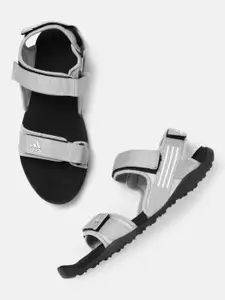 ADIDAS Men Grey Solid Mechan Sports Sandals