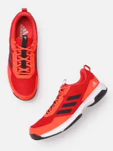 ADIDAS Men Red & Orange 21 V2 Woven Design Tennis Shoes
