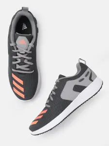ADIDAS Men Charcoal Grey Consoto Woven Design Running Shoes