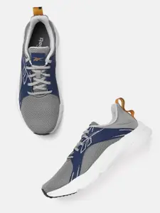 Reebok Men Grey & Navy Blue Billington Mesh Design Running Shoes