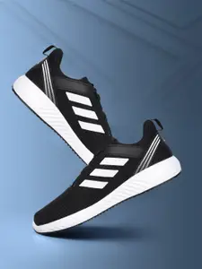 ADIDAS Men Black & White Flydoot Woven Design Running Shoes