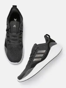 ADIDAS Women Charcoal Grey Fluidflow 2.0 Woven Design Sustainable Running Shoes