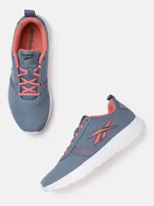 Reebok Women Grey & Pink Energy Runner 5.0 Woven Design Running Shoes