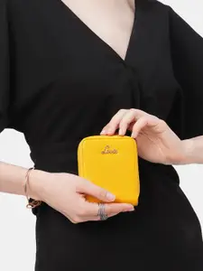 Lavie Rally Pro Mustard Yellow Solid Zip Around Wallet