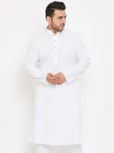VASTRAMAY Men White Solid Kurta