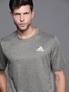 ADIDAS Men Grey Melange PR HT T-shirt