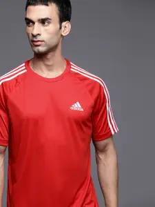 ADIDAS Men Red Sereno 3S Solid T-shirt